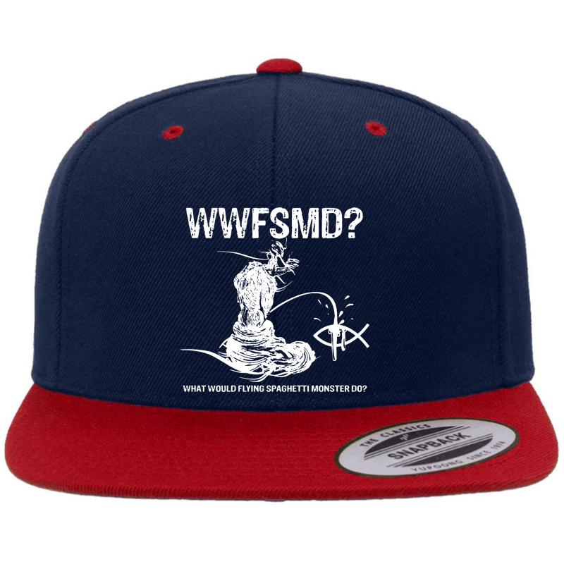 What Would Flying Spaghetti Monster Do? Clothing Premium Flat Bill Snapback Cap  Navy