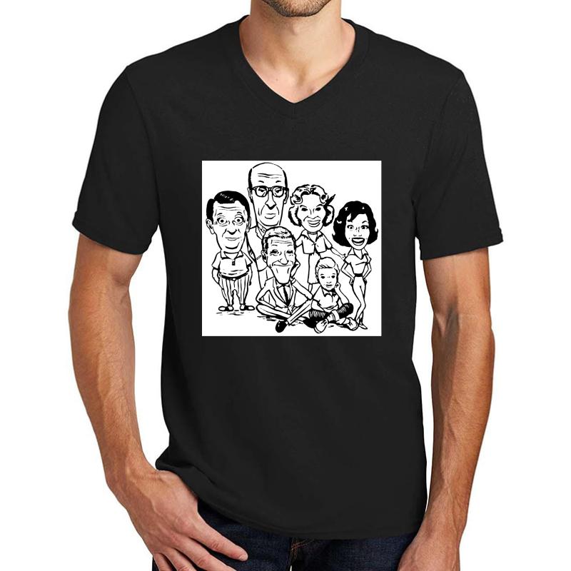 Vintage Dick Van Dyke Show Unisex V-Neck T-Shirt Men Black