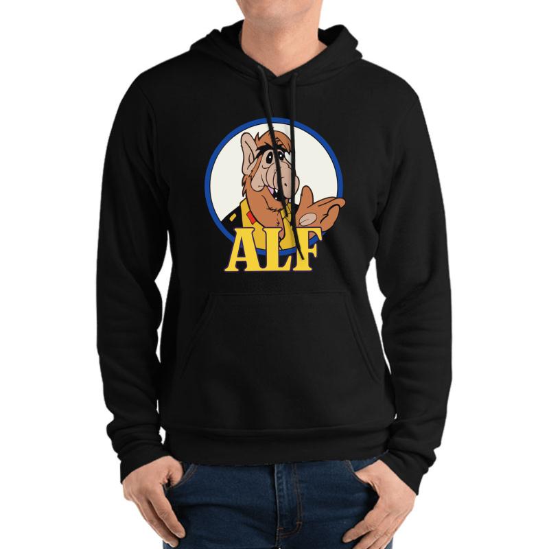 Alf Tv Show 80S 1980S Alien Comedy Sitcom Unisex Hooded Sweatshirt Men Black