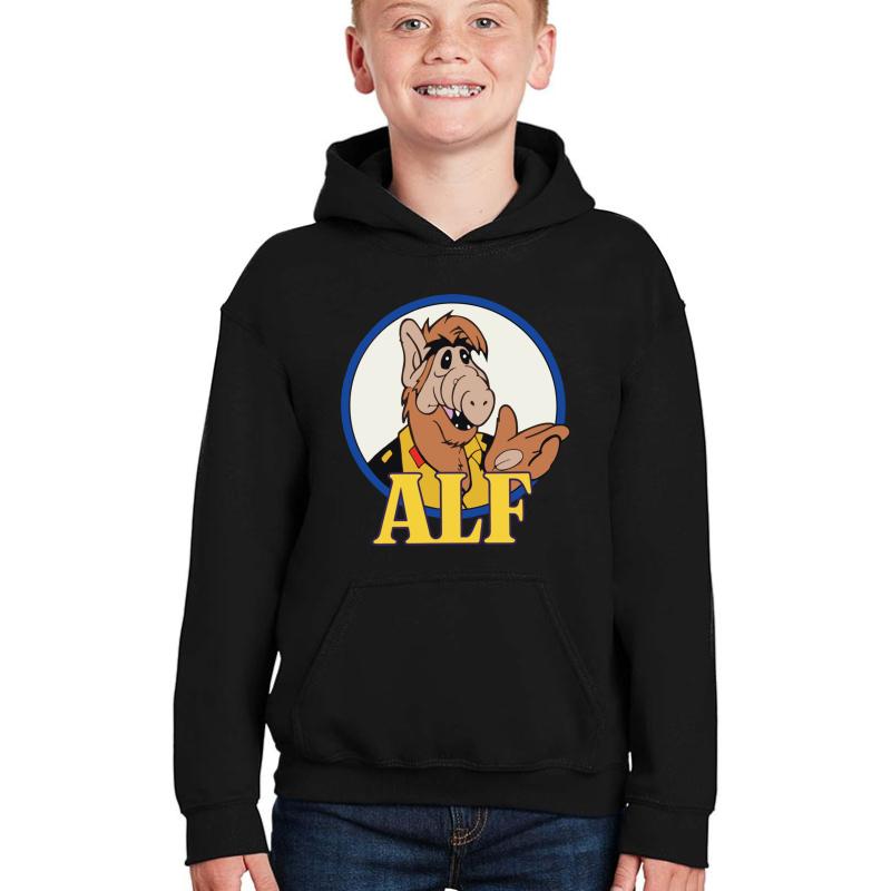 Alf Tv Show 80S 1980S Alien Comedy Sitcom Youth Hooded Sweatshirt Boy Black