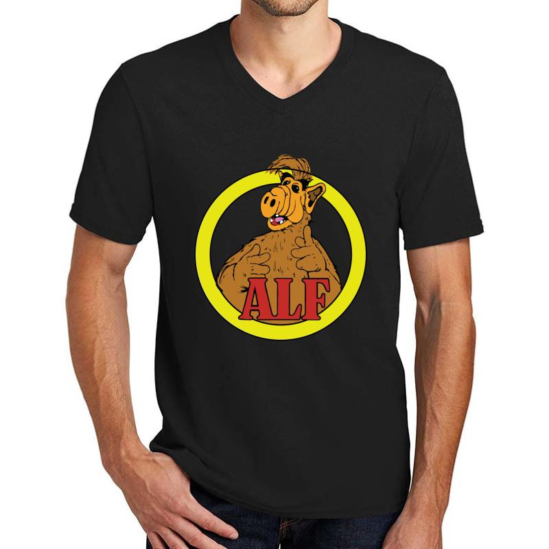 Alf Tv Show 80S 1980S Sitcom Comedy Unisex V-Neck T-Shirt Men Black