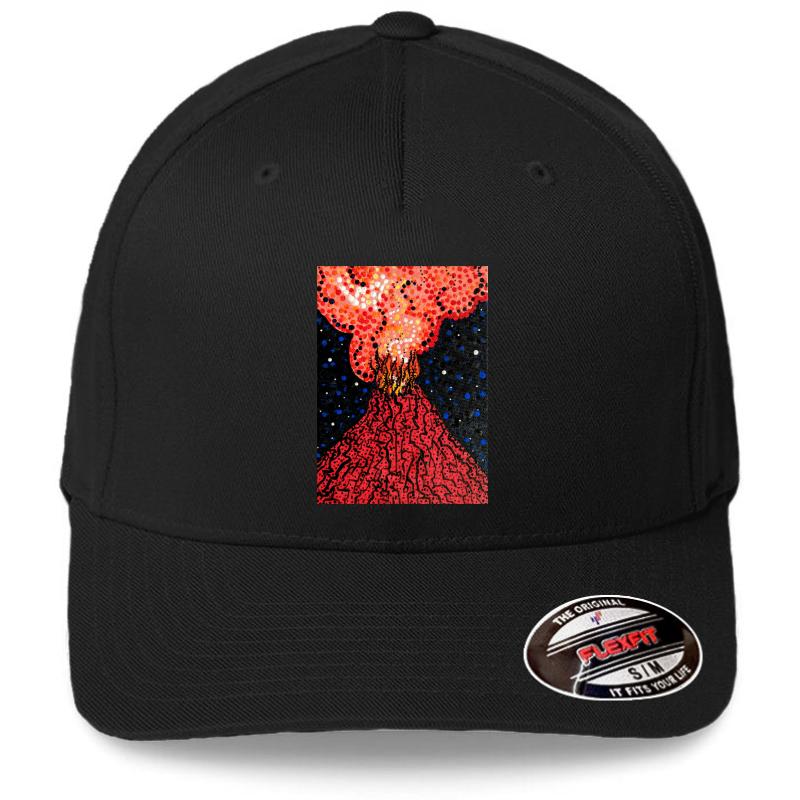 Volcano 1 Flexfit Baseball Cap  Black