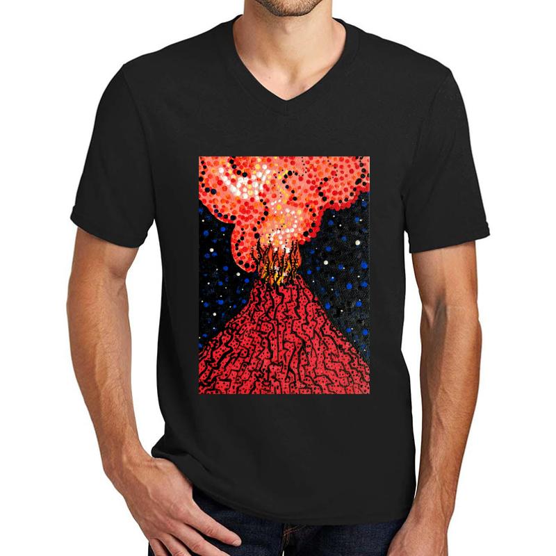 Volcano 1 Unisex V-Neck T-Shirt Men Black