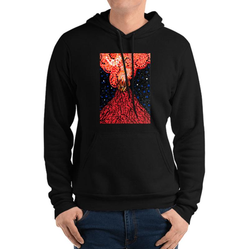 Volcano 1 Unisex Hooded Sweatshirt Men Black