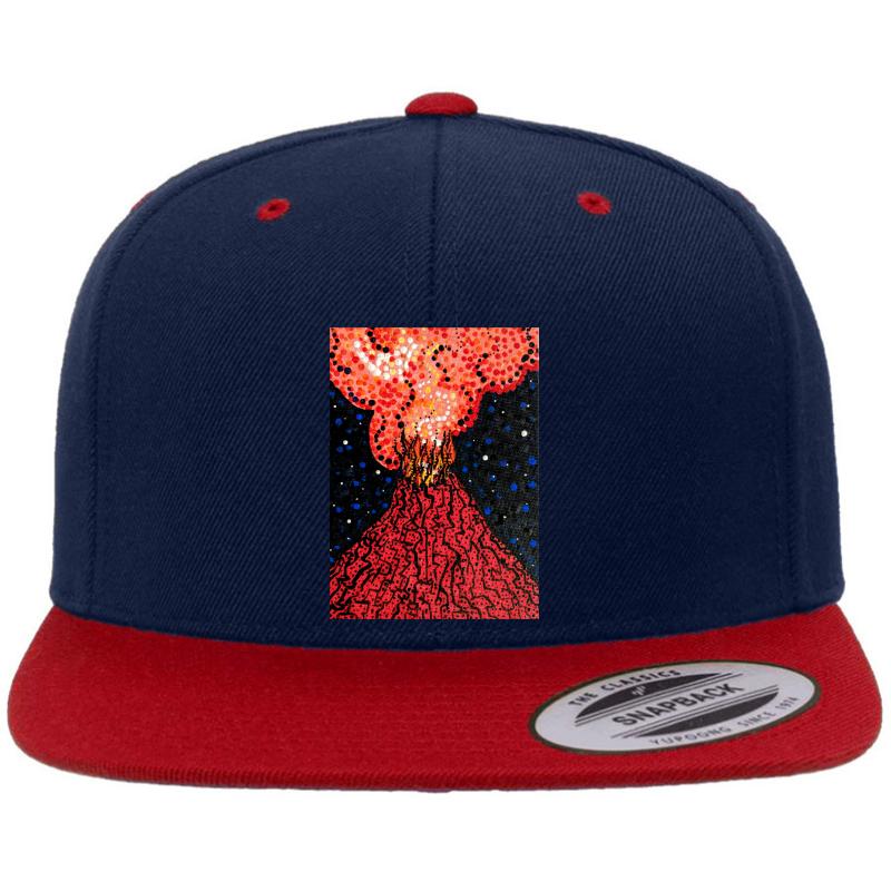 Volcano 1 Premium Flat Bill Snapback Cap  Navy