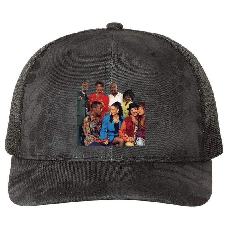 A Different World Characters Richardson Premium Trucker Snapback Cap  Kryptek Typhon Black