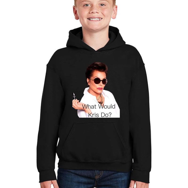 What Would Kris Jenner Do? Youth Hooded Sweatshirt Boy Black