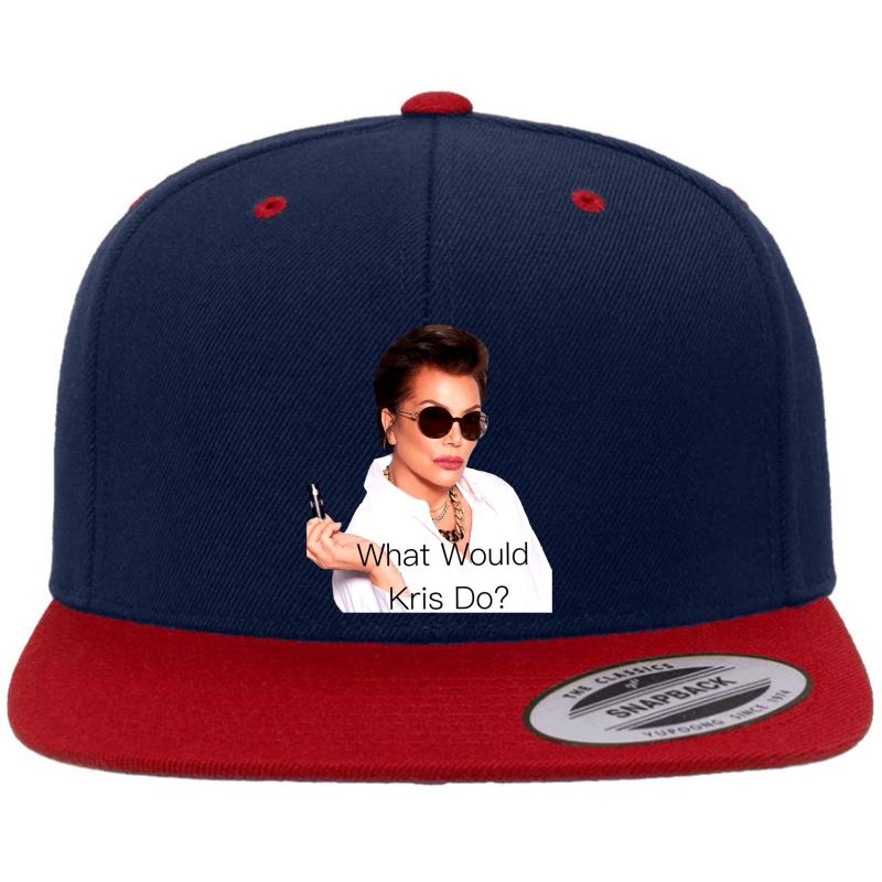 What Would Kris Jenner Do? Premium Flat Bill Snapback Cap  Navy