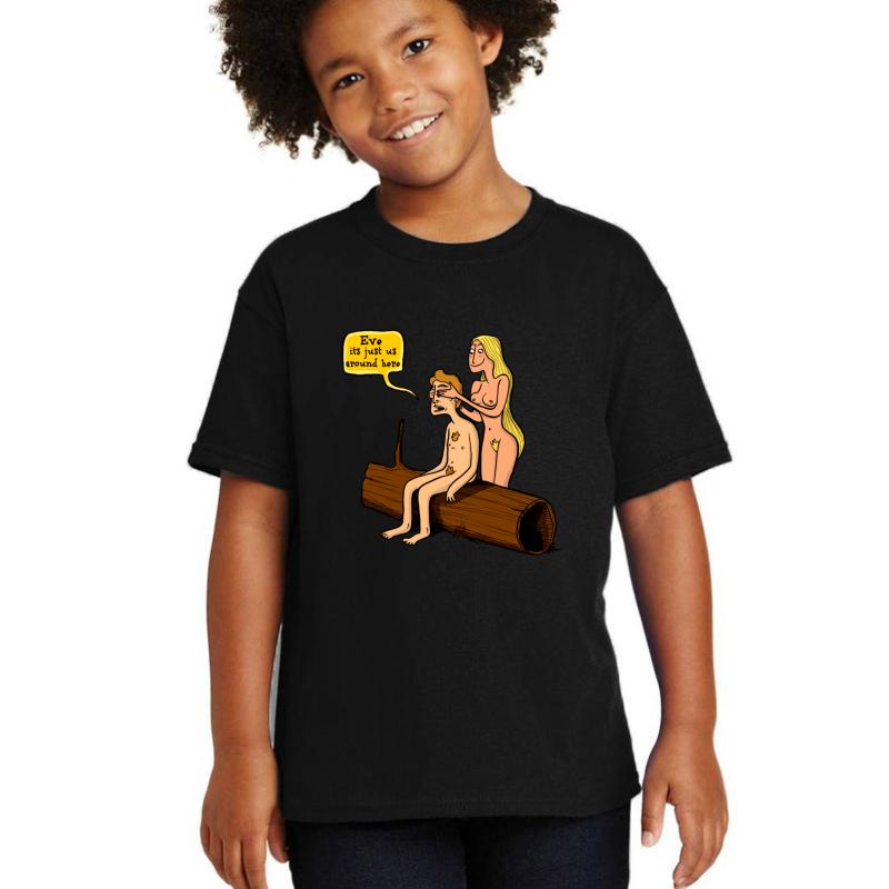 Adam And Eve Youth T-Shirt Boy Black