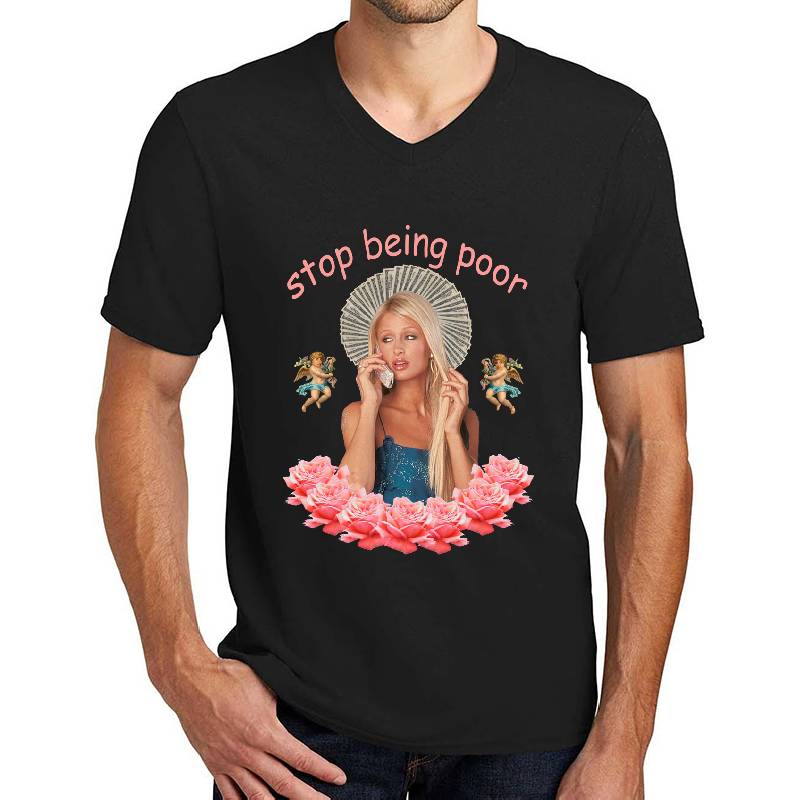 Paris Hilton 'Stop Being Poor' Unisex Polo Jersey Sport Shirts