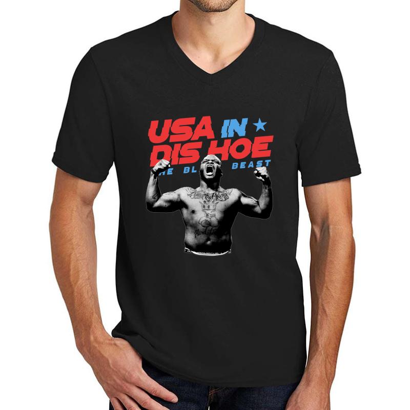 Usa In Dis Hoe - Official Derrick Lewis Unisex V-Neck T-Shirt Men Black