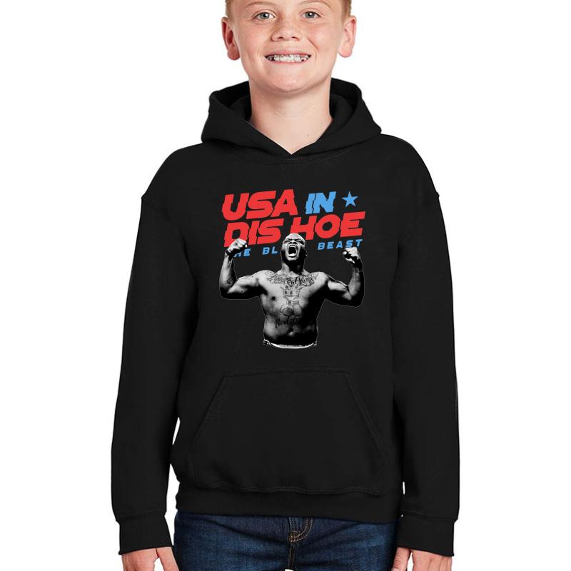 Usa In Dis Hoe - Official Derrick Lewis Youth Hooded Sweatshirt Boy Black