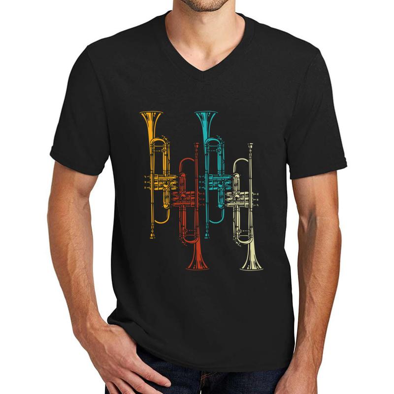 Trumpet Instrument Unisex V-Neck T-Shirt Men Black