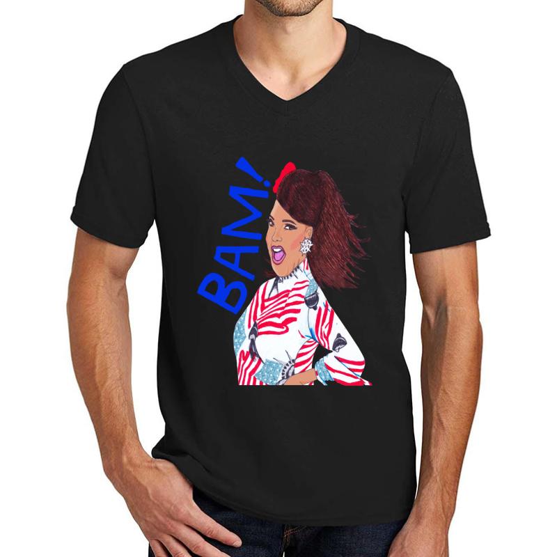 Alexis Mateo Bam! Unisex V-Neck T-Shirt Men Black