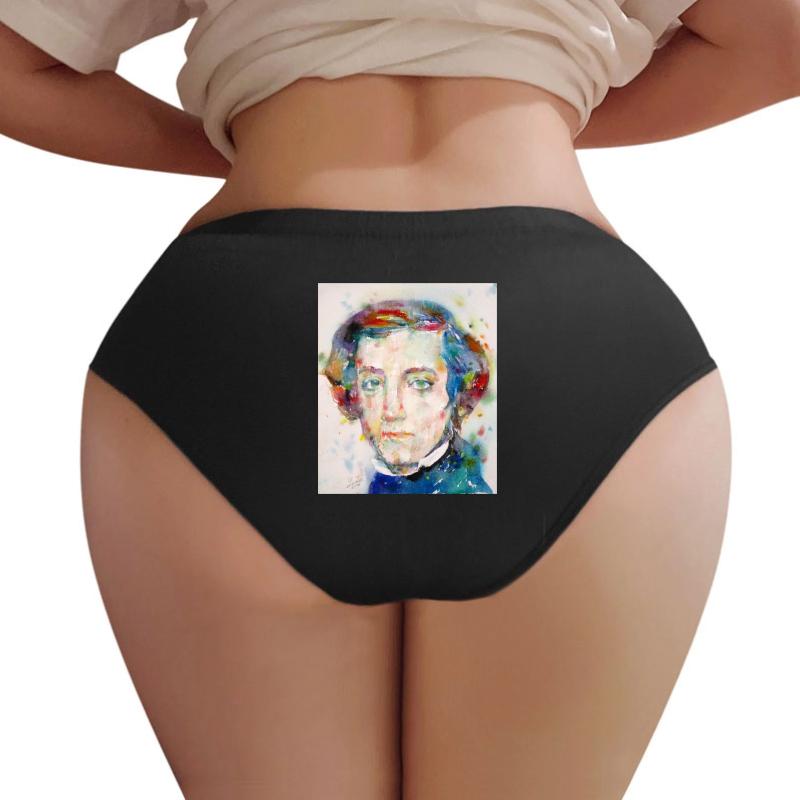 Alexis De Tocqueville - Watercolor Portrait Women Underwear Panties Women Black