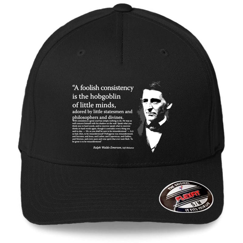 A Foolish Consistency Is The Hobgoblin Of Small Minds Flexfit Baseball Cap  Black