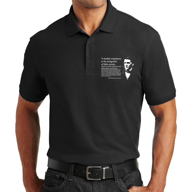 A Foolish Consistency Is The Hobgoblin Of Small Minds Unisex Polo Jersey Sport Shirt Men Black