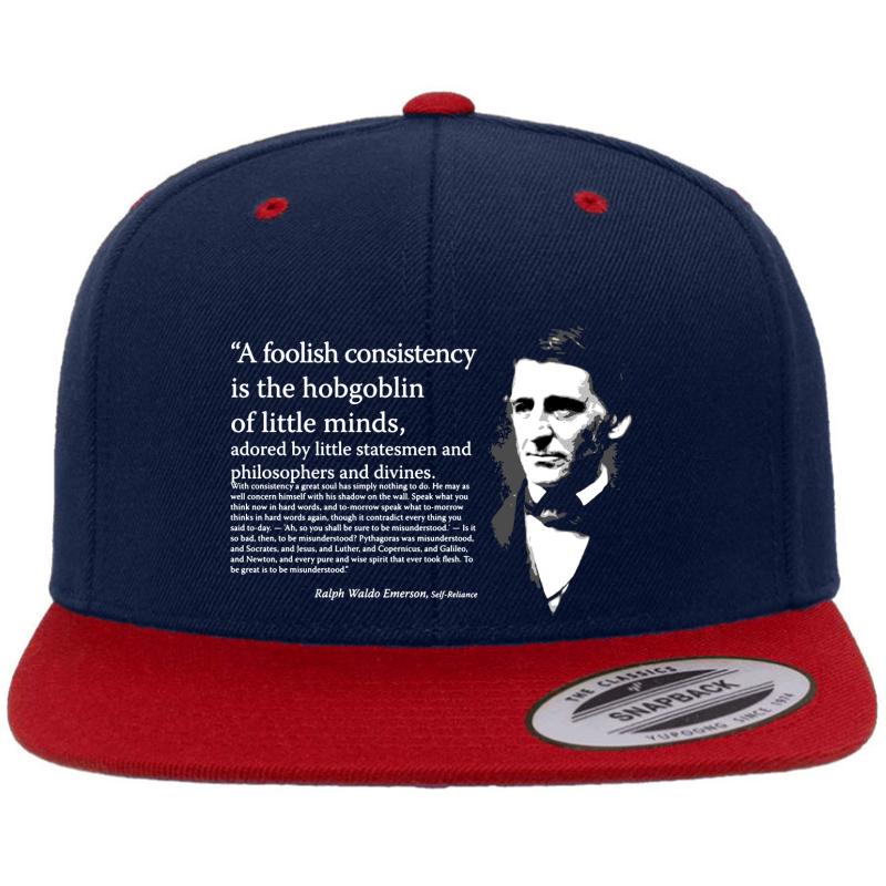 A Foolish Consistency Is The Hobgoblin Of Small Minds Premium Flat Bill Snapback Cap  Navy