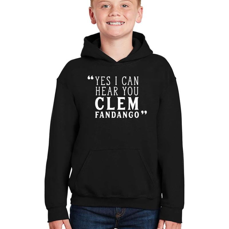 Yes I Can Hear You Clem Fandango Youth Hooded Sweatshirt Boy Black