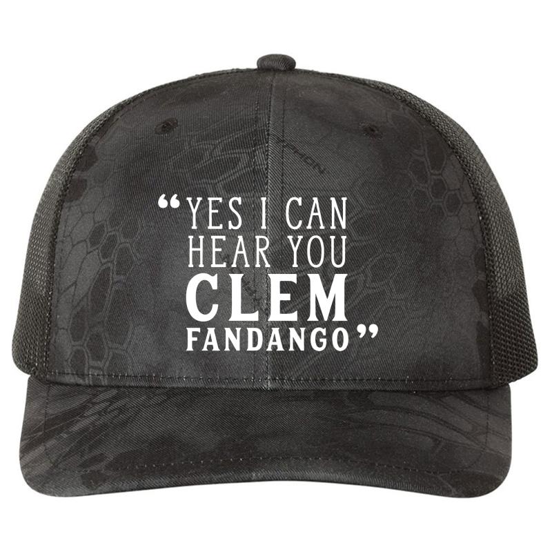 Yes I Can Hear You Clem Fandango Richardson Premium Trucker Snapback Cap  Kryptek Typhon Black