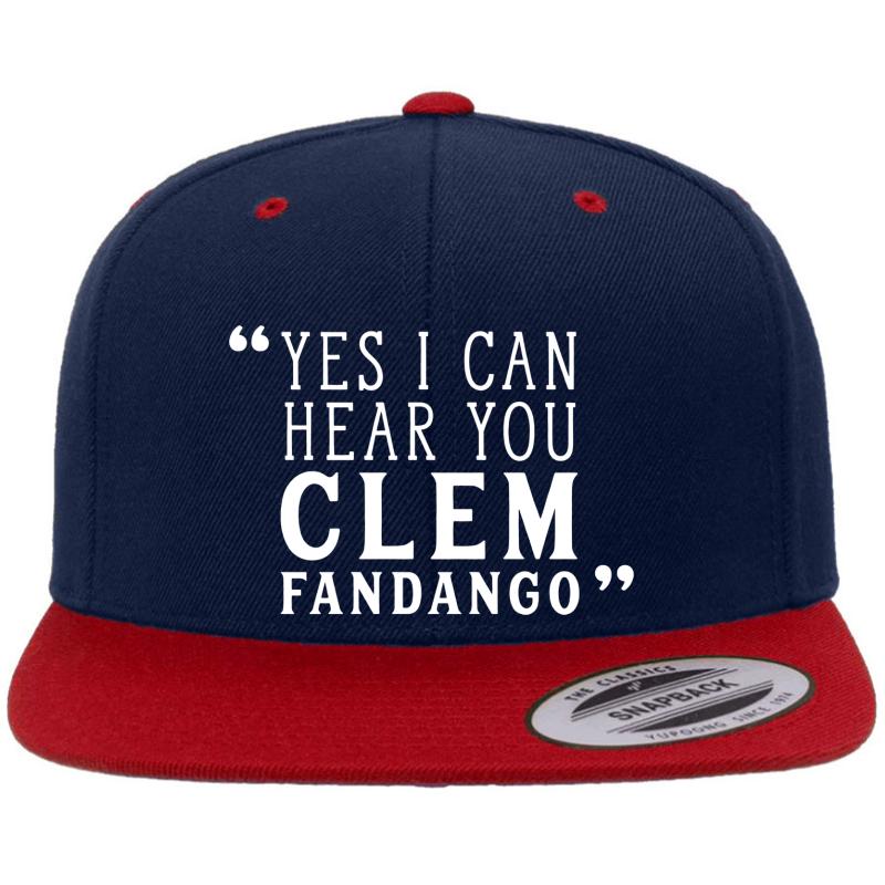 Yes I Can Hear You Clem Fandango Premium Flat Bill Snapback Cap  Navy