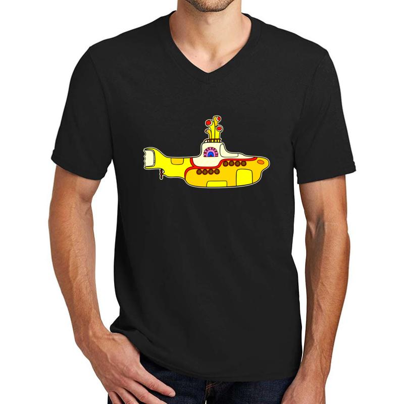 Yellow Submarine Unisex V-Neck T-Shirt Men Black