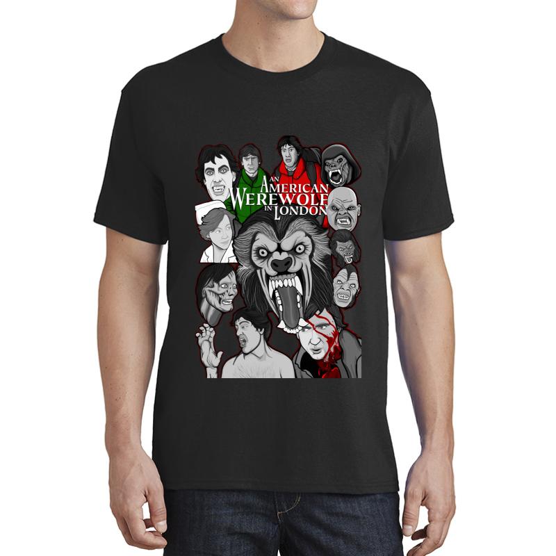 American Werewolf In London Original Collage Art Unisex T-Shirt Men Black