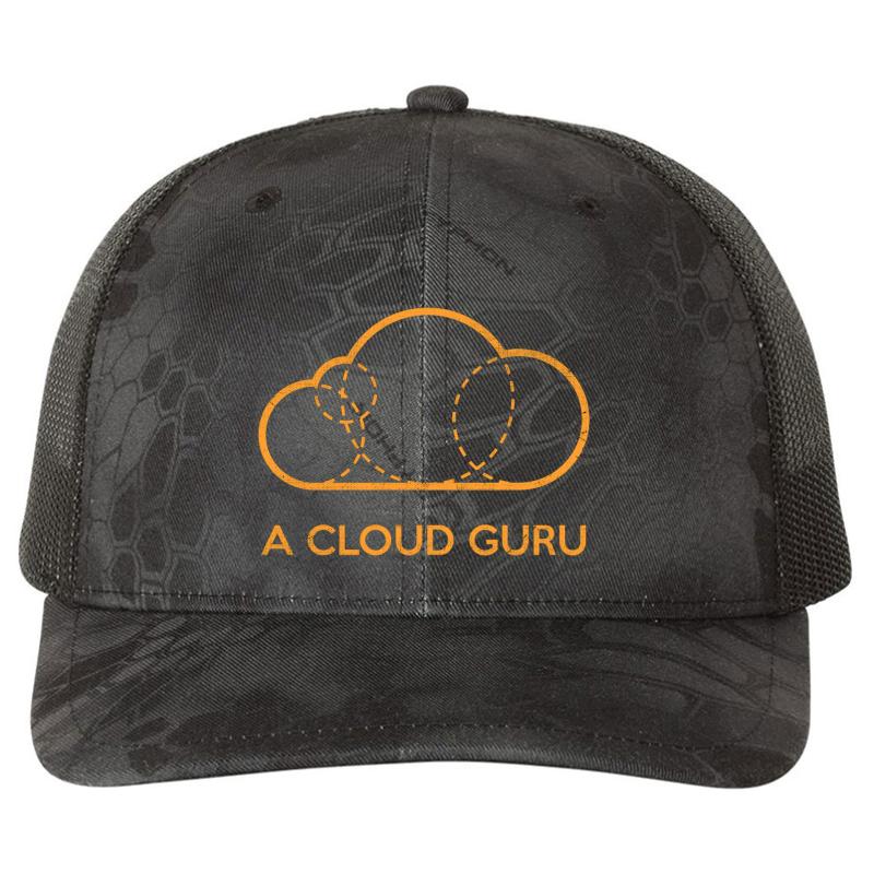 A Cloud Guru Richardson Premium Trucker Snapback Cap  Kryptek Typhon Black