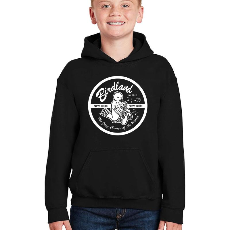 Vintage Venue: Birdland Jazz Club Youth Hooded Sweatshirt Boy Black