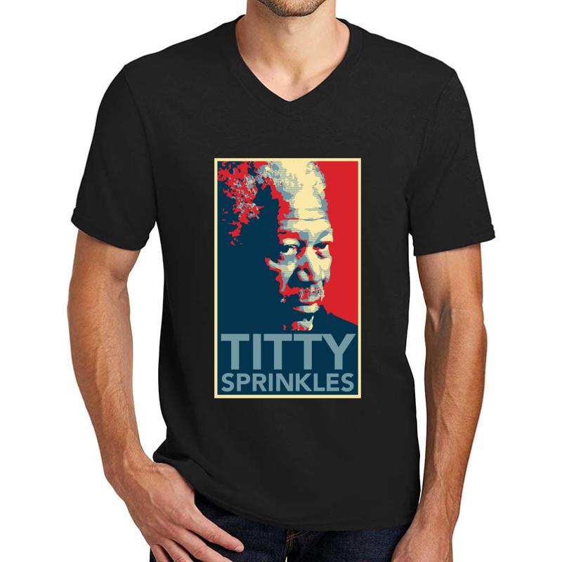 Titty Sprinkles Unisex V-Neck T-Shirt Men Black