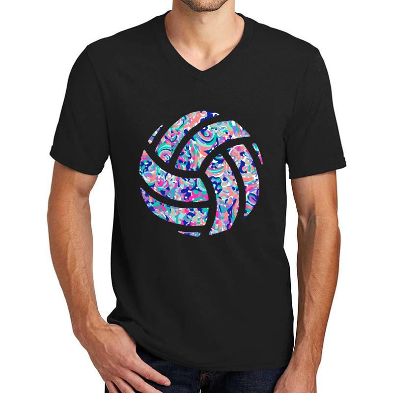 Volleyball Lilly Unisex V-Neck T-Shirt Men Black