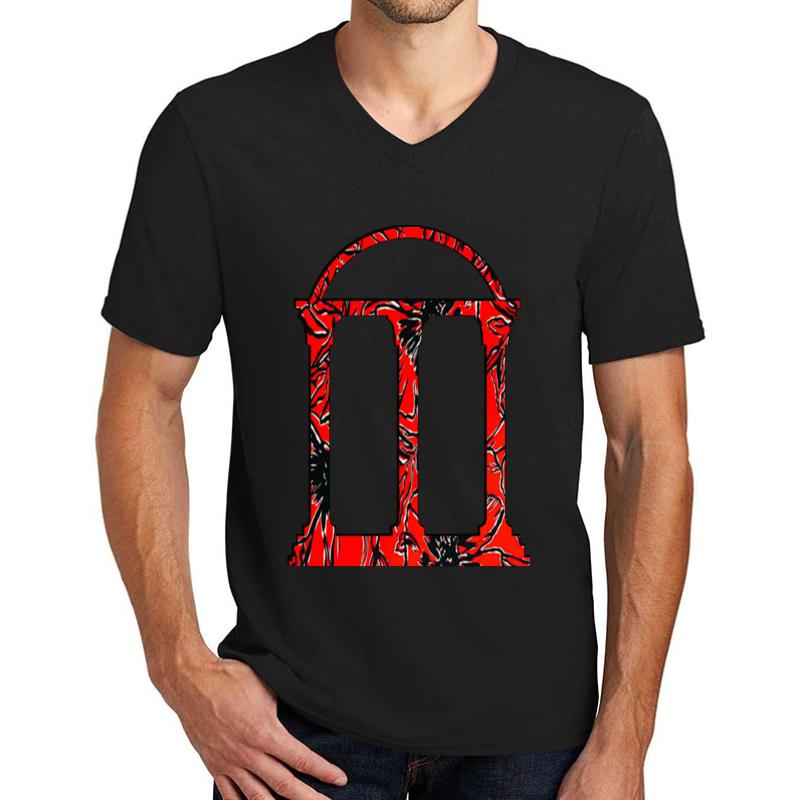 Uga Arch Unisex V-Neck T-Shirt Men Black