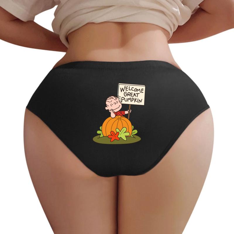 Welcome Great Pumpkin Women Underwear Panties Women Black