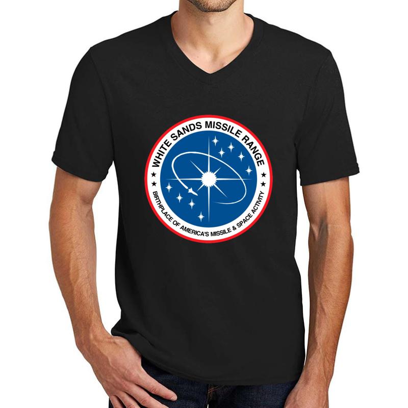 White Sands Missile Range Wsmr Logo Unisex V-Neck T-Shirt Men Black