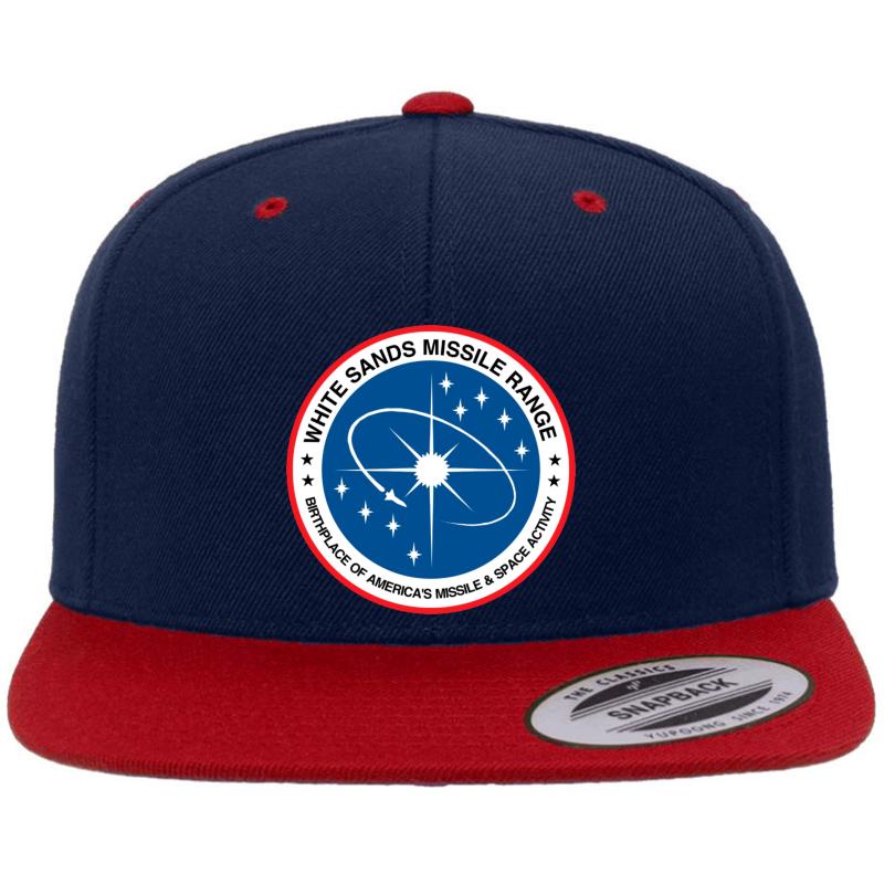 White Sands Missile Range Wsmr Logo Premium Flat Bill Snapback Cap  Navy