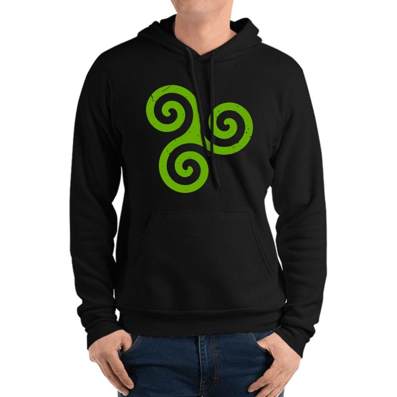 Triskele Off Axis - Celtic Triad Or Trinity Symbol Unisex Hooded Sweatshirt Men Black