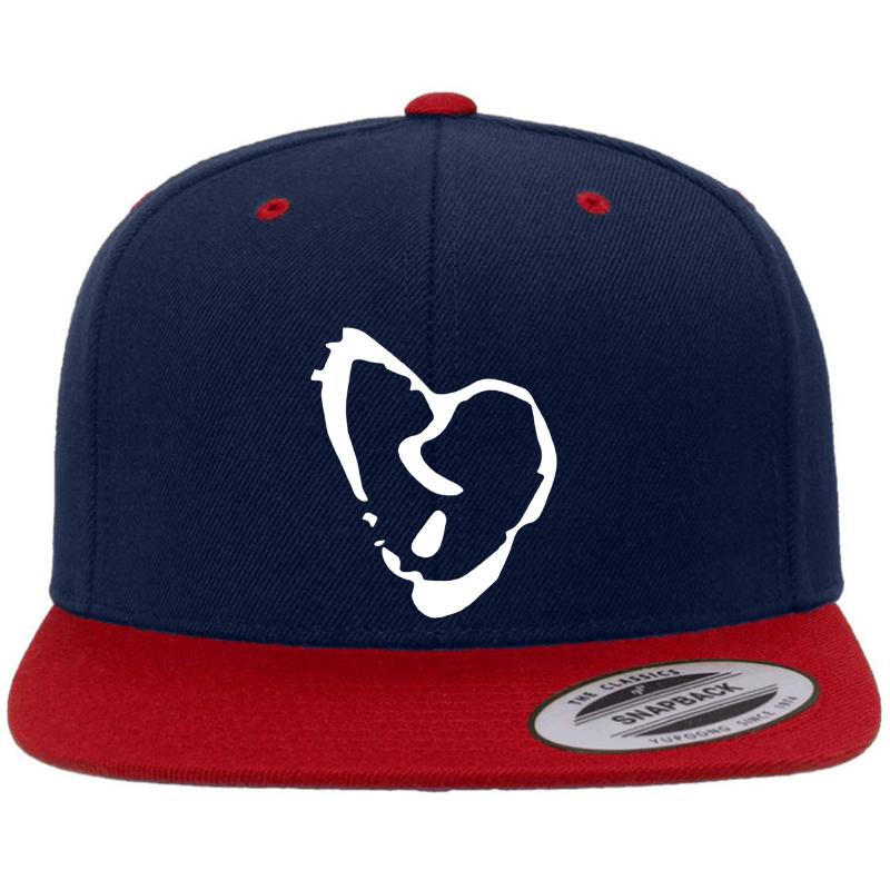 Xxxtentacion Broken Heart Symbol Premium Flat Bill Snapback Cap  Navy