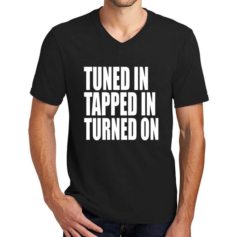 Abraham Hicks Tuned In Tapped In Turned On Unisex V-Neck T-Shirt Men Black