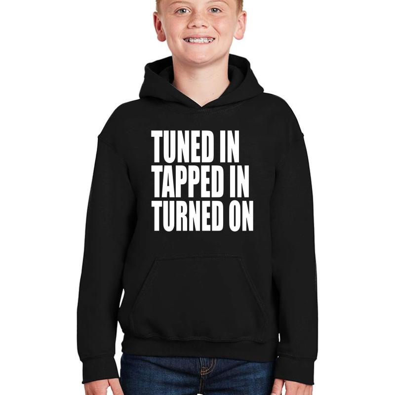 Abraham Hicks Tuned In Tapped In Turned On Youth Hooded Sweatshirt Boy Black