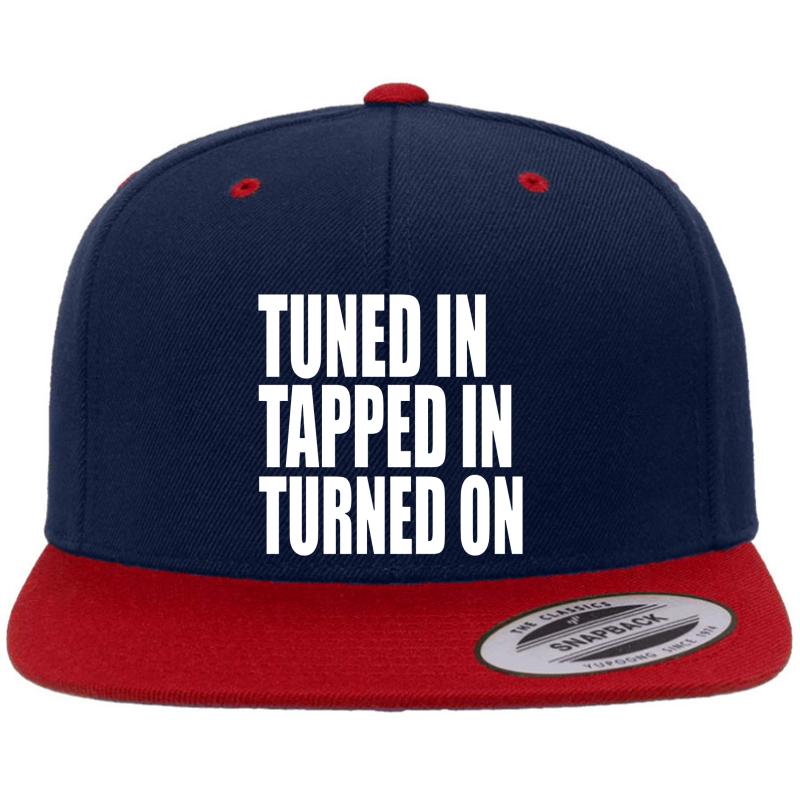 Abraham Hicks Tuned In Tapped In Turned On Premium Flat Bill Snapback Cap  Navy