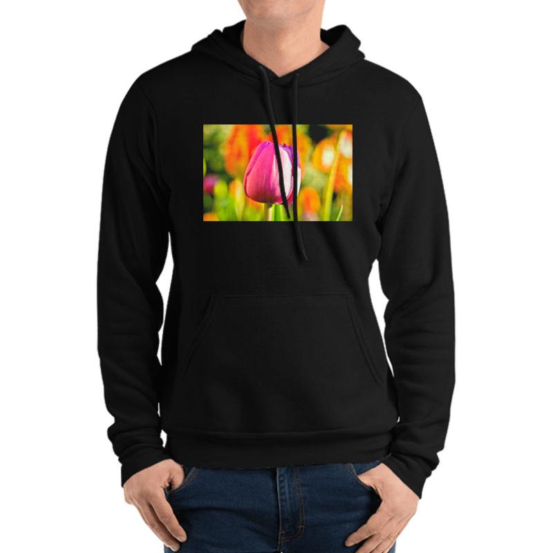 Tulip Collage Unisex Hooded Sweatshirt Men Black