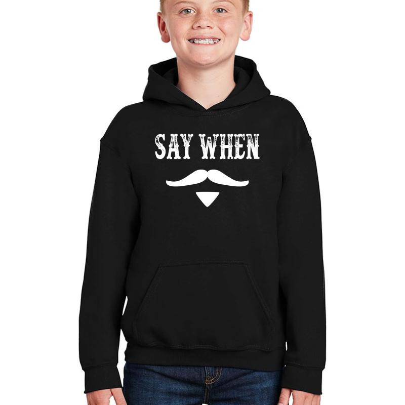 Tombstone Quote - Say When Youth Hooded Sweatshirt Boy Black