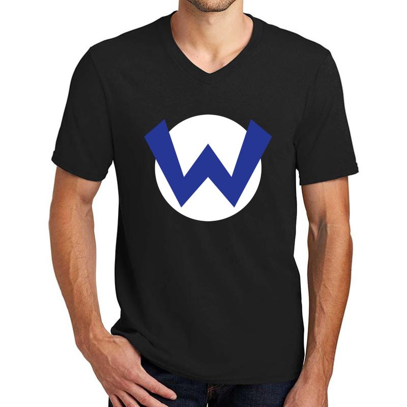 Wario Emblem Unisex V-Neck T-Shirt Men Black