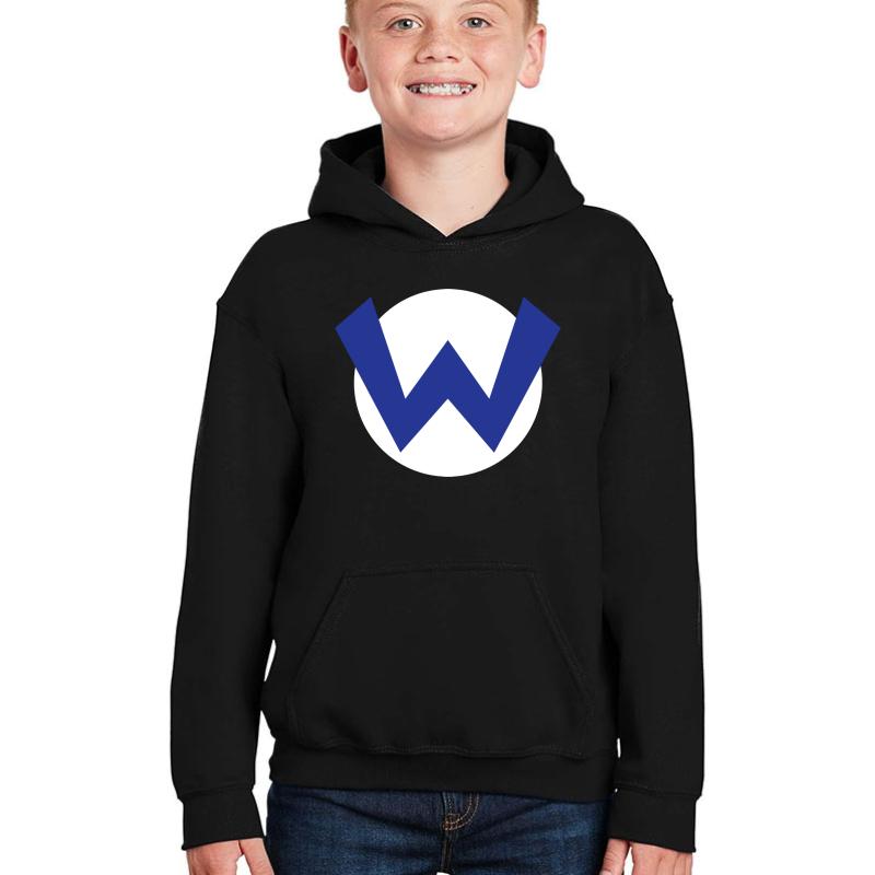 Wario Emblem Youth Hooded Sweatshirt Boy Black