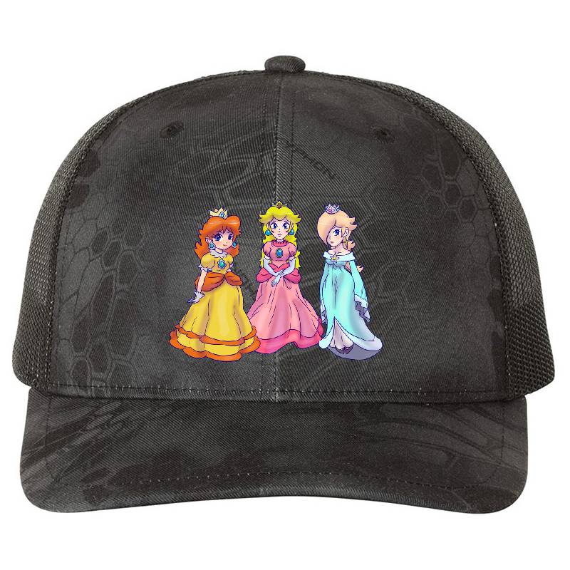 Princess Peach Rosalina And Princess Daisy Premium Flat Bill Snapback Caps