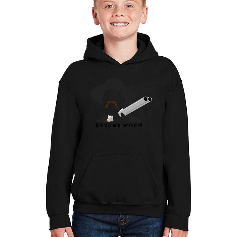 Tombstone: Hell's Comin' With Me!! Youth Hooded Sweatshirt Boy Black