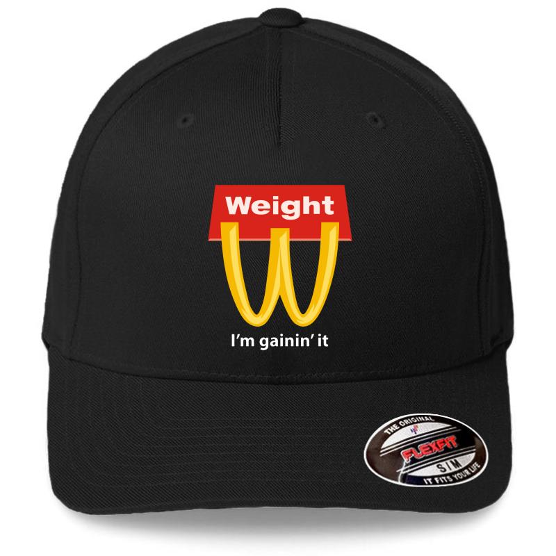 Weight I'm Gainin' It - Mcdonalds Flexfit Baseball Cap  Black