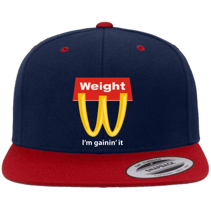 Weight I'm Gainin' It - Mcdonalds Premium Flat Bill Snapback Cap  Navy