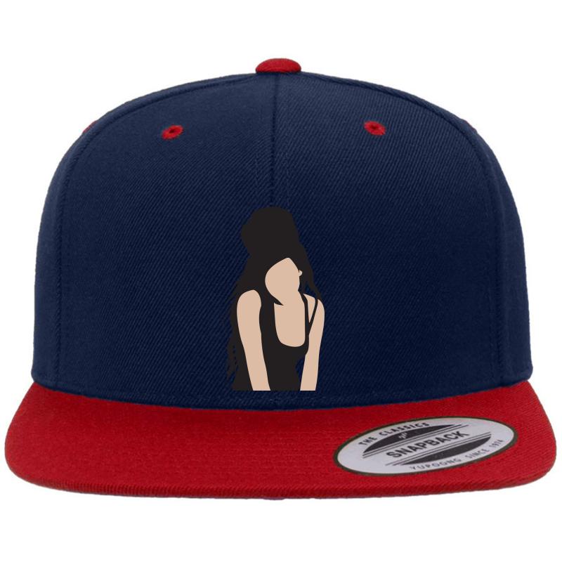 Amy Winehouse Premium Flat Bill Snapback Cap  Navy