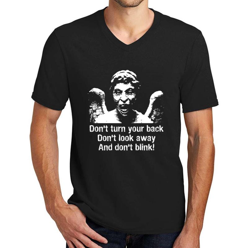 Weeping Angel Don't Blink... Unisex V-Neck T-Shirt Men Black